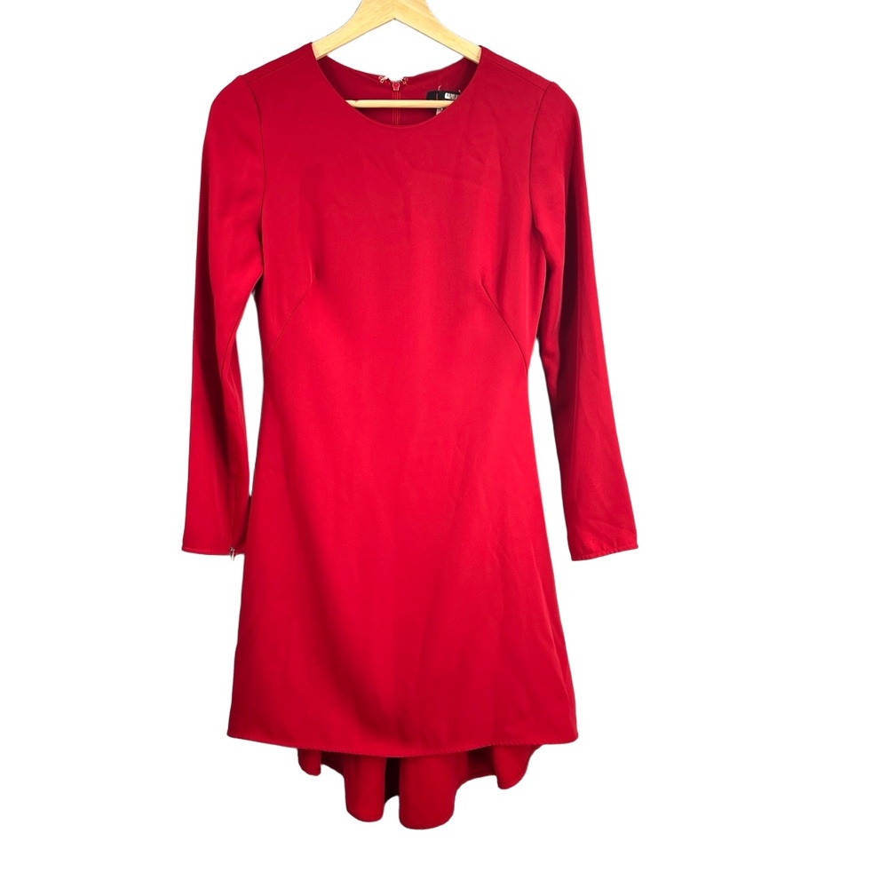 Nha Khanh Dress Red Fit‎ & Flare Long Sleeve Flattering Silhoutte Size 0